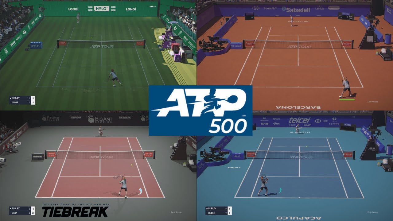 TIEBREAK | ATP 500 in Career Mode | Halle / Barcelona /Acapulco / Rotterdam | Gameplay