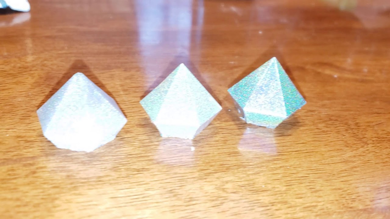 Holo pigment in/on resin - different methods
