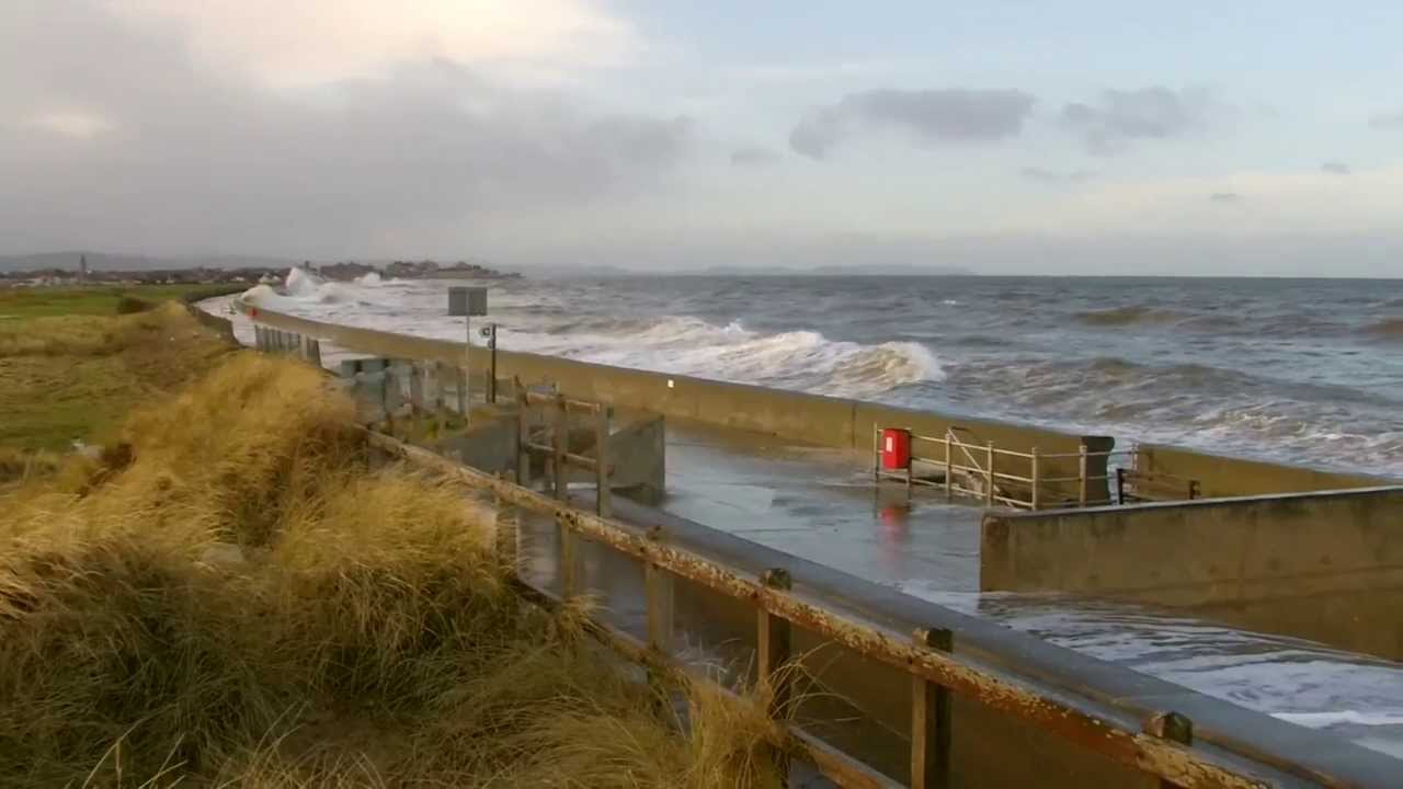 Prestatyn Rhyl 3.1.2014 - UK North Wales tidal wave surge flood high tide flooding