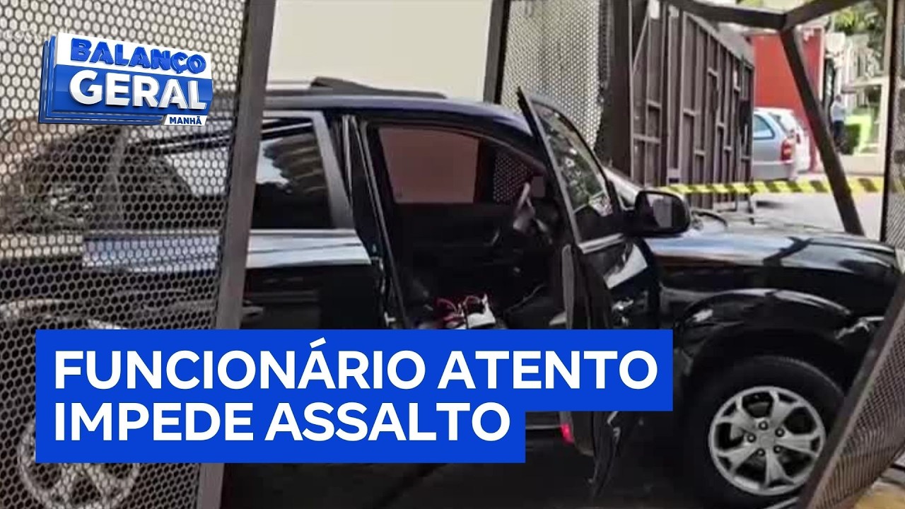 Funcionário fecha portão da garagem e impede que bandidos invadam condomínio em SP