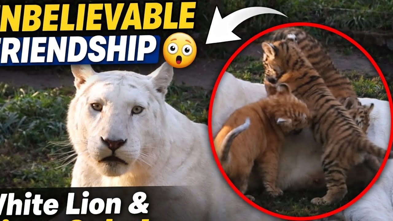 A White Lion Protecting Tiger Cubs 😲 | Nature’s Most Unbelievable Moment