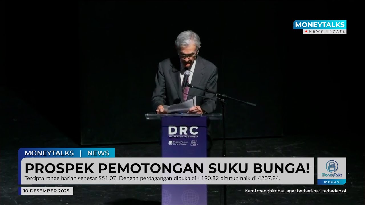 Prospek Pemotongan Suku Bunga The Fed: Harga Emas ditutup Naik! | MoneyTalks News - 10/12/2025