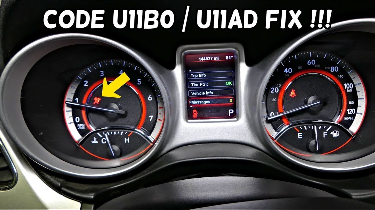 KONTROLKA PODUSZKI POWIETRZNEJ DODGE JOURNEY KOD U11B0 U11AD-00, FIAT FREEMONT KOD U11B0 U11AD-00