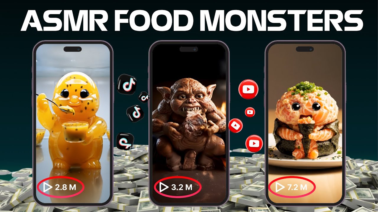 Niches AI ASMR Video &ndash; How to create ASMR Food Monsters video Viral using Veo 3 AI Tutorial