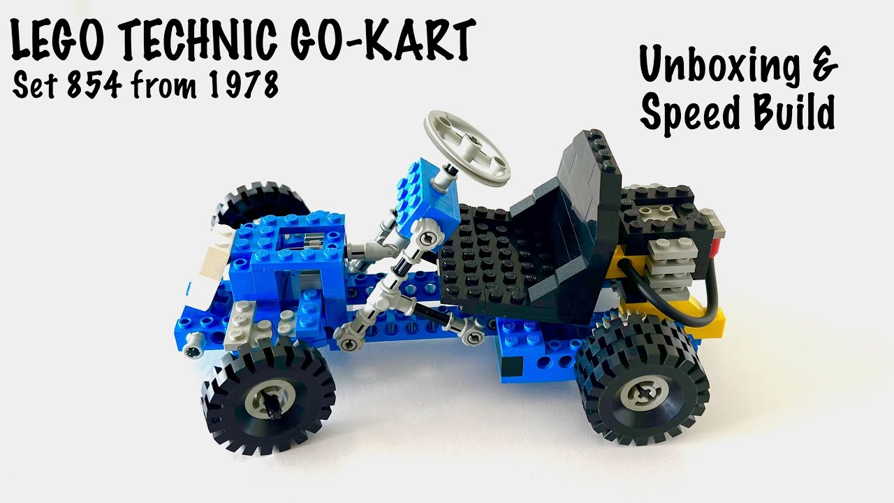 Lego Technic Go-Kart 854 from 1978 - Unboxing and Speed Build
