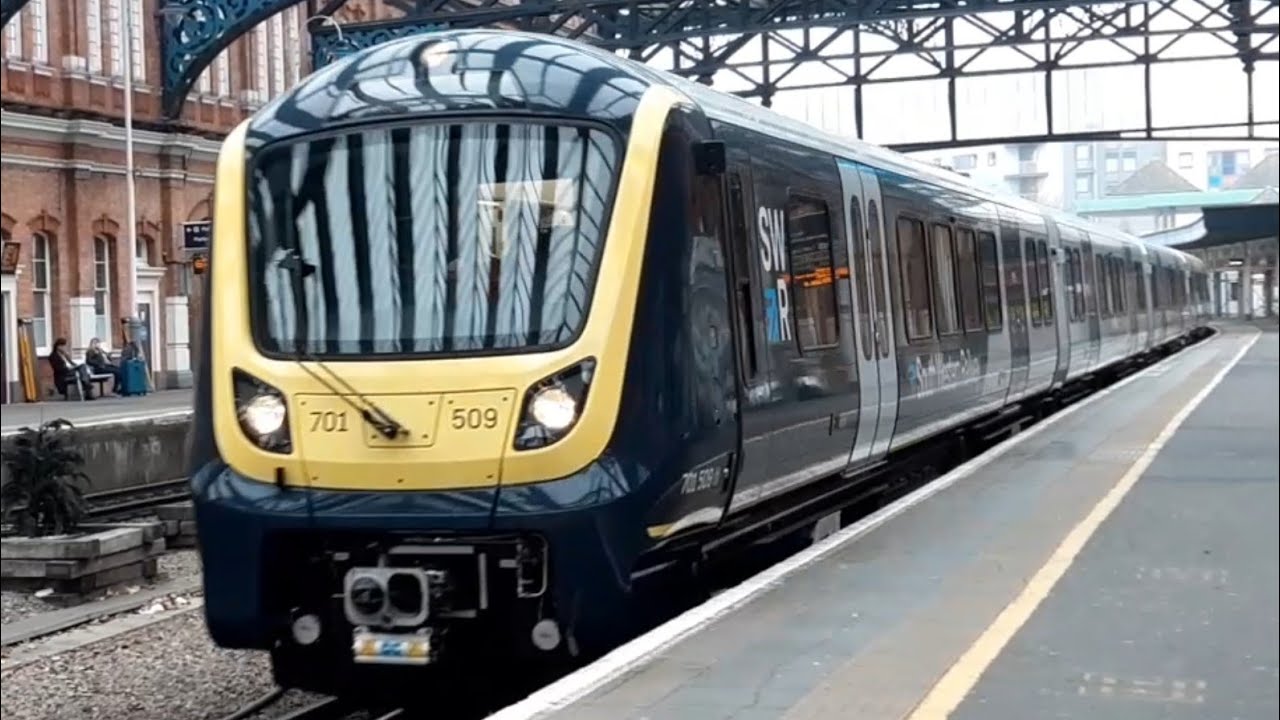 New 5 car SWR Class 701 Arterio 701509 through Bournemouth on test - 5Q24 - 29/03/22