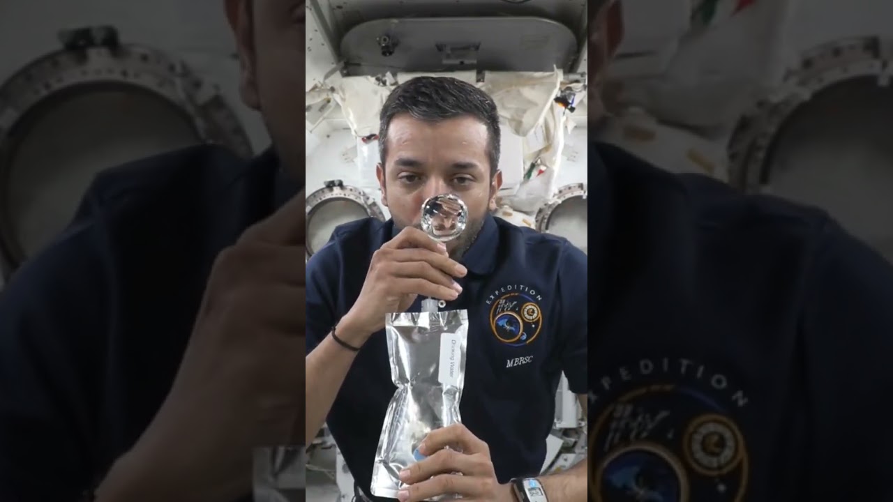 water in space 🚀| Astronaut drinking water in space #shorts #youtubeshorts
