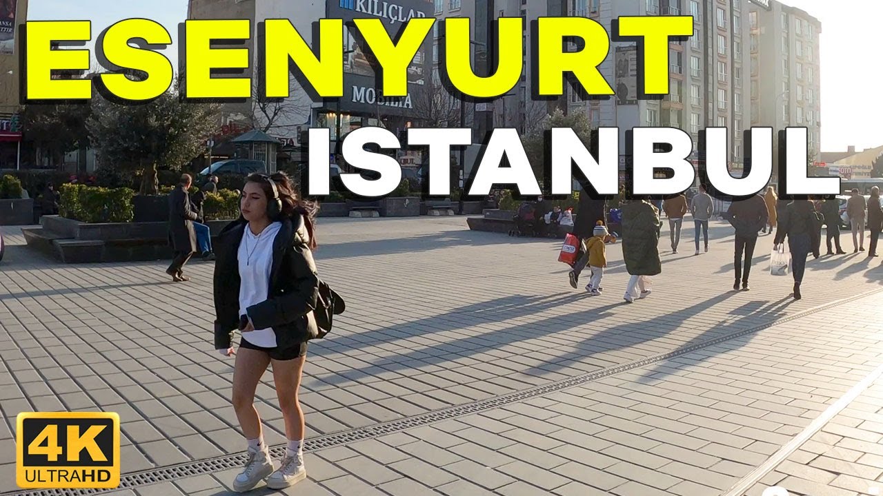 Walk Tour in Esenyurt Square In Istanbul  |  12 February 2022 | 4K UHD 60 FPS