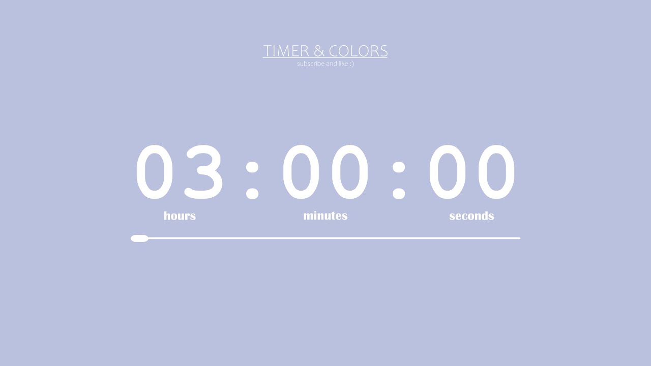 ⏱ 3 Hour Timer / Bluish Gray Screen 🌊 / Countdown