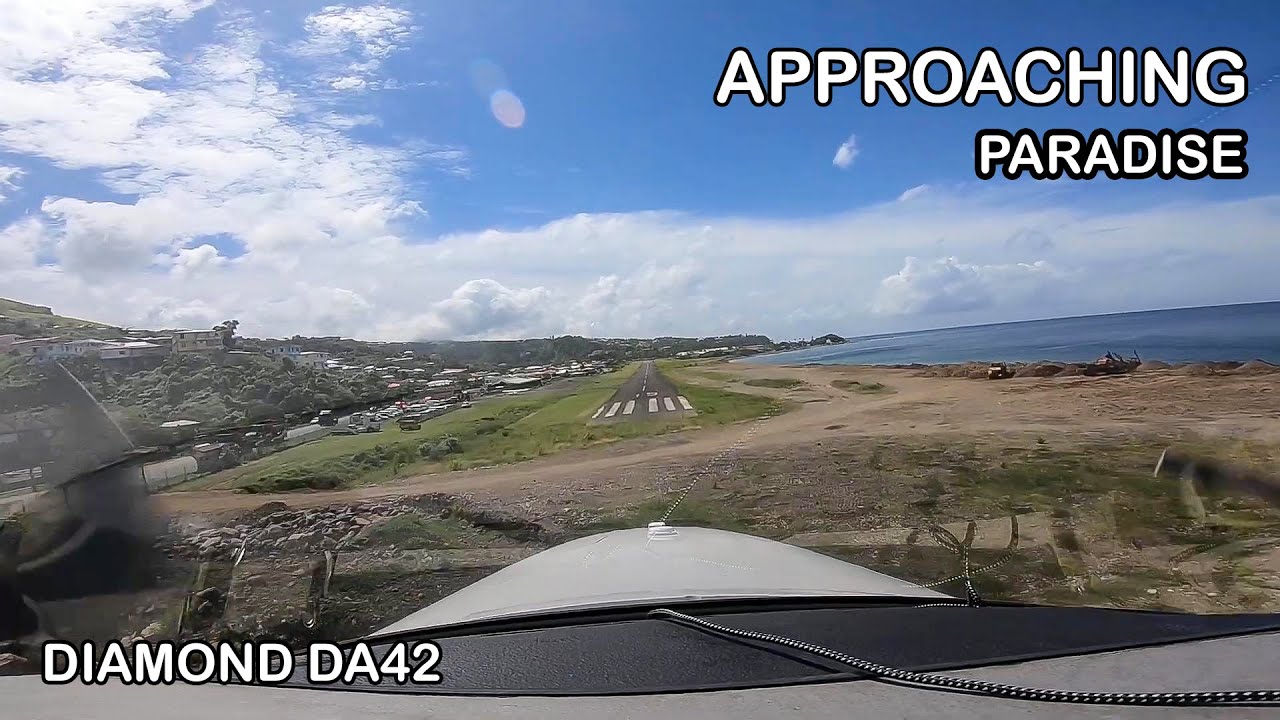 APPROACHING PARADISE || Diamond DA-42 | Dominica-Canefield Airport | COCKPIT VIEW 🇩🇲