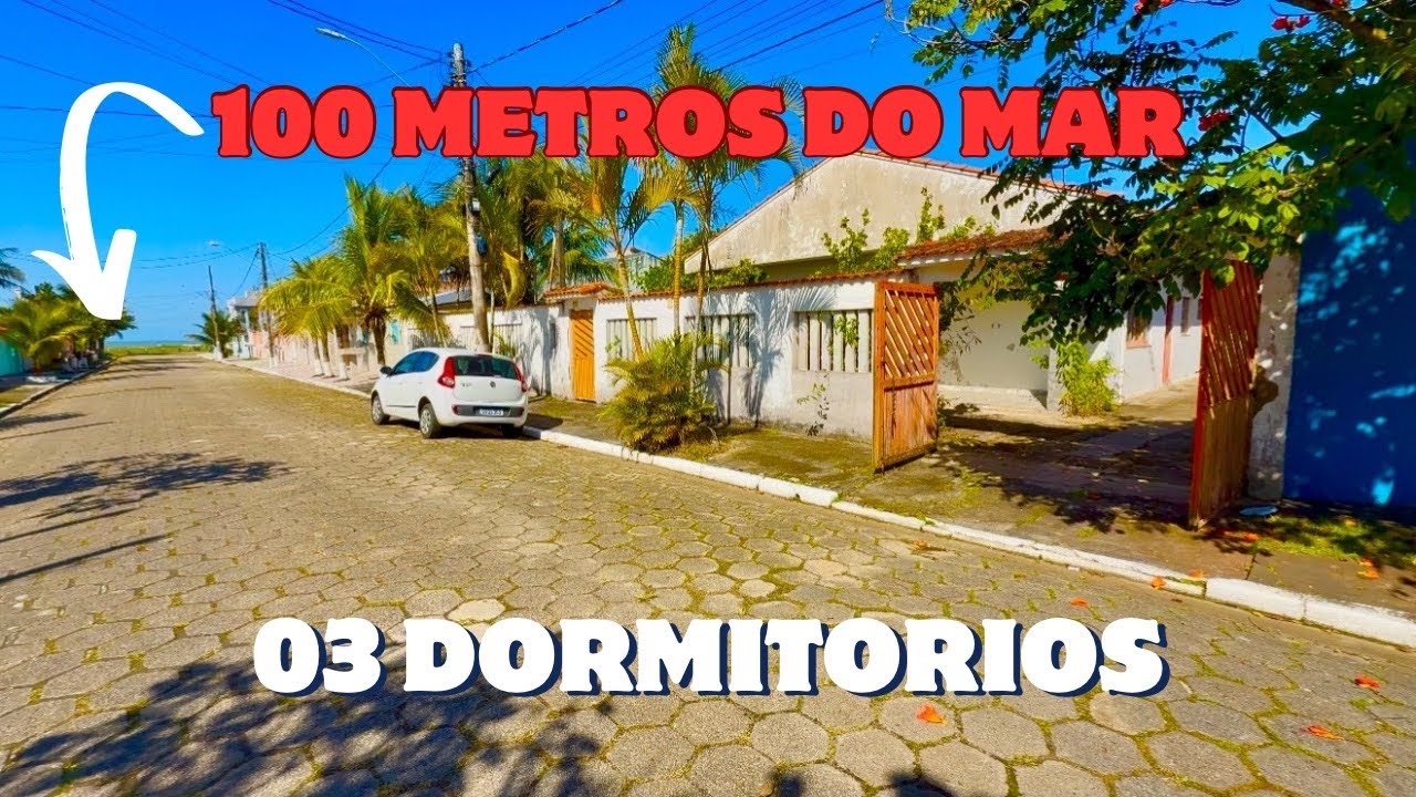 CASA À 100 METROS DO MAR COM 03 QUARTOS EM ITANHAÉM/SP