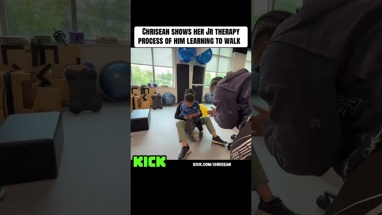 Chrisean shows her Jr therapy process of him learning to walk