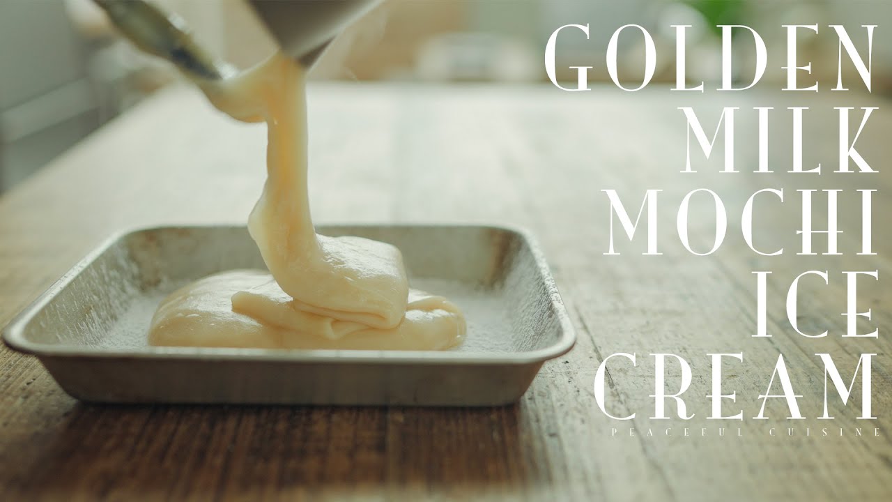 [No Music] How to Make Golden Milk Mochi Ice Cream (vegan)