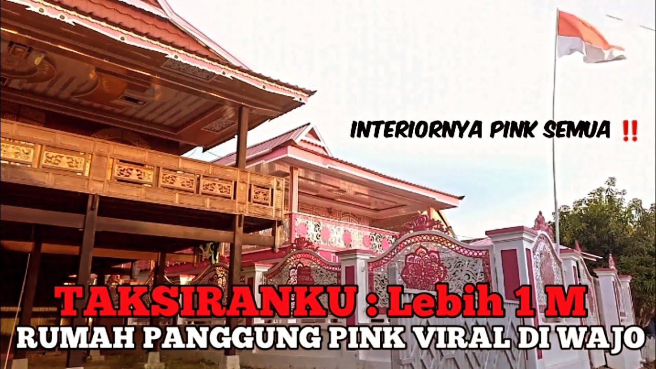 Rumah Panggung Bugis Unik di Kabupaten Wajo, Berwarna Pink