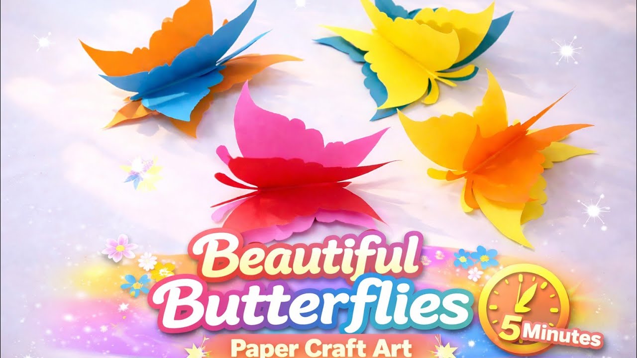 Easy origami butterfly/DIY Butterfly #butterfly #diycrafts #papercraft 