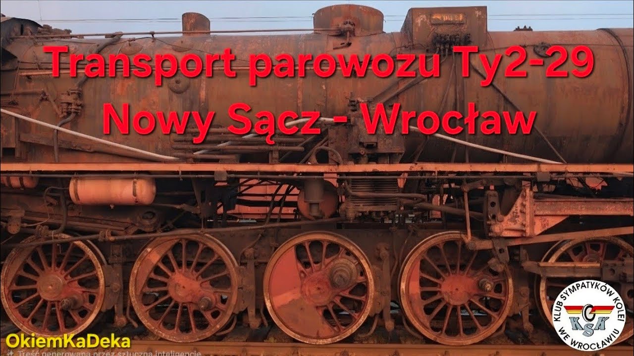 Transport parowozu Ty2-29 z Nowego Sącza do Wrocławia 
