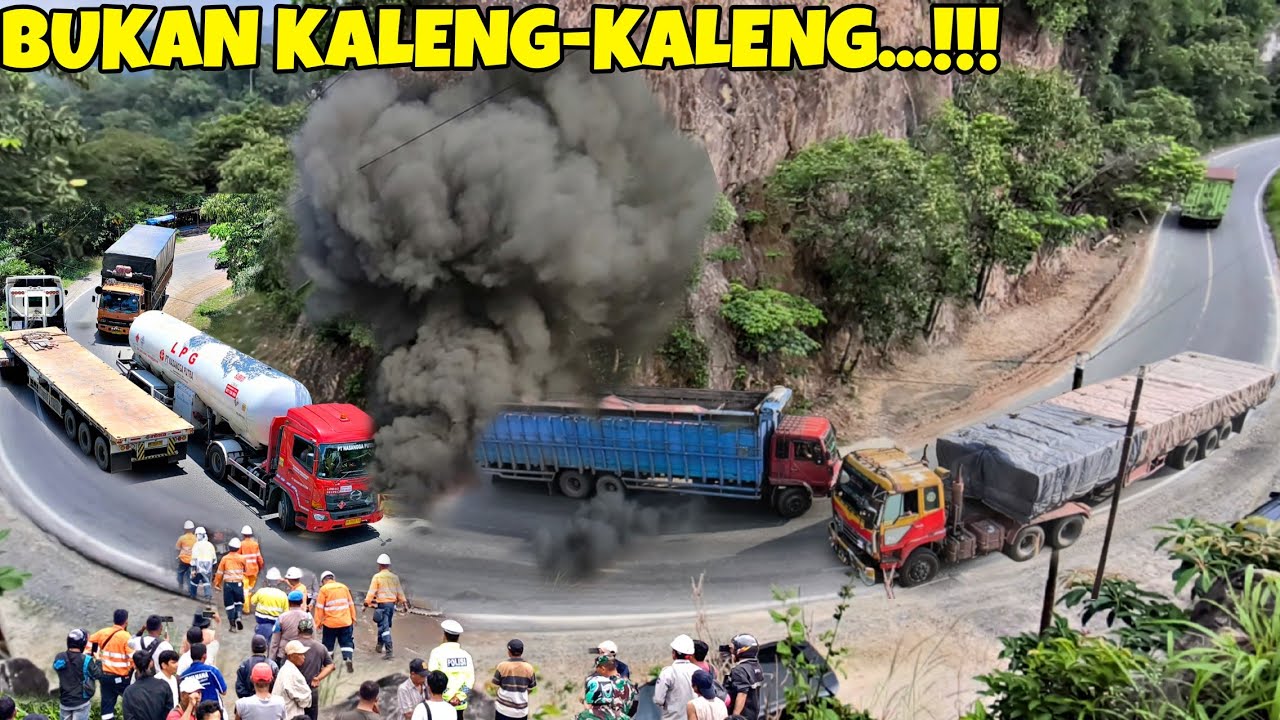 ASLI BUKAN KALENG-KALENG..TERBUKTI SKILL DRIVER TRUCK LIBAS TIKUNGAN NABUNDONG