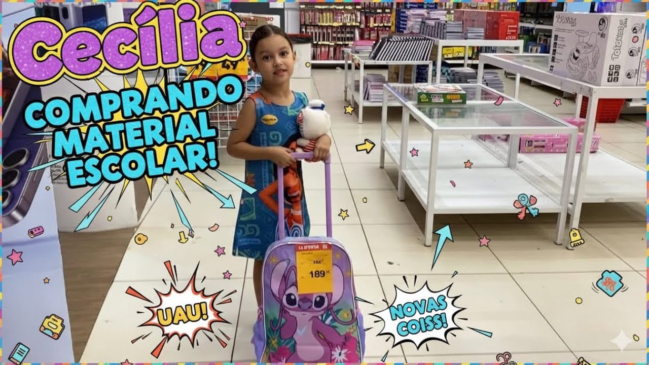 Cecília vai às compras dos seu matérias escolar. #criançasativas #voltaasaulas ##children #funny 
