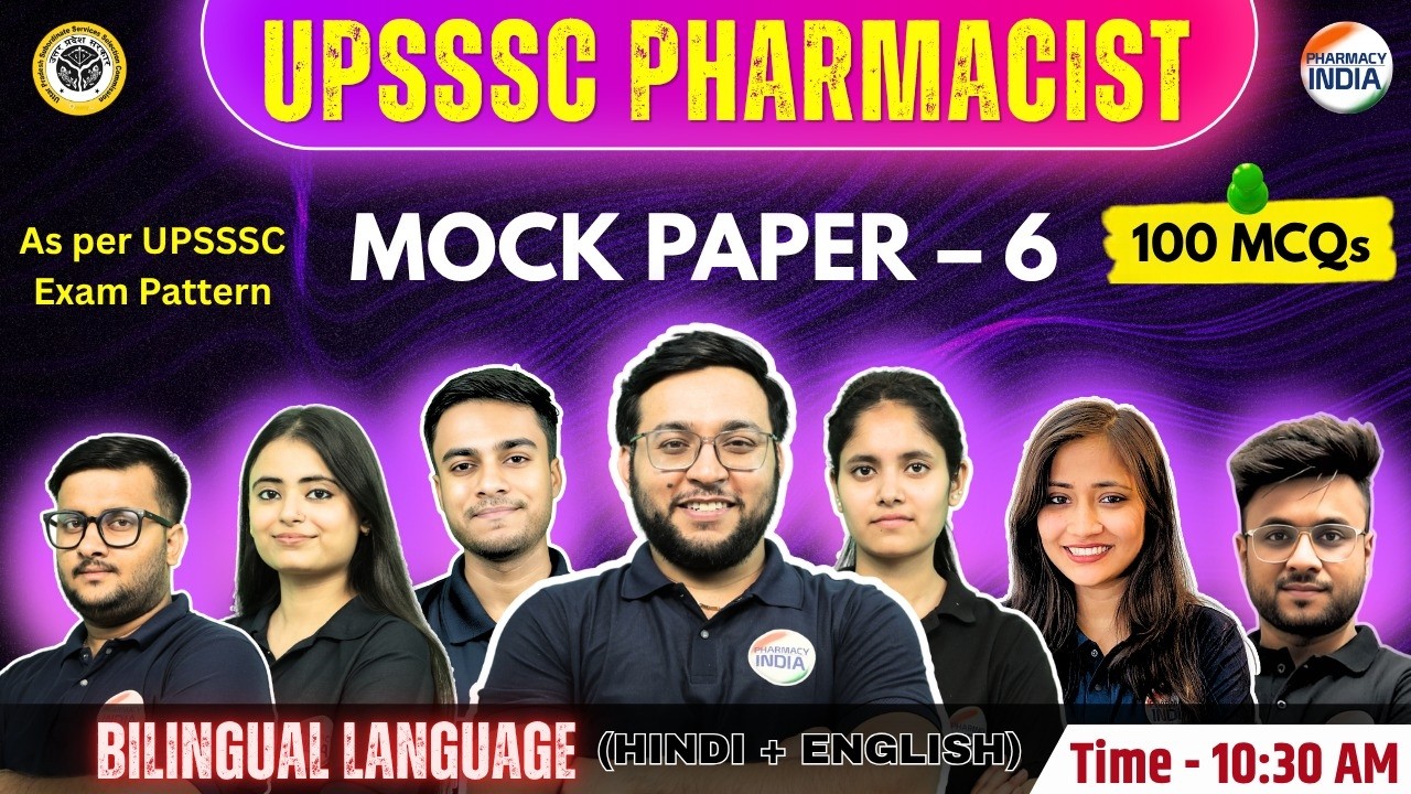 UPSSSC Pharmacist | Mock Paper - 6 | Pharma & Non-Pharma Complete Paper Bilingual #pharma #upsssc