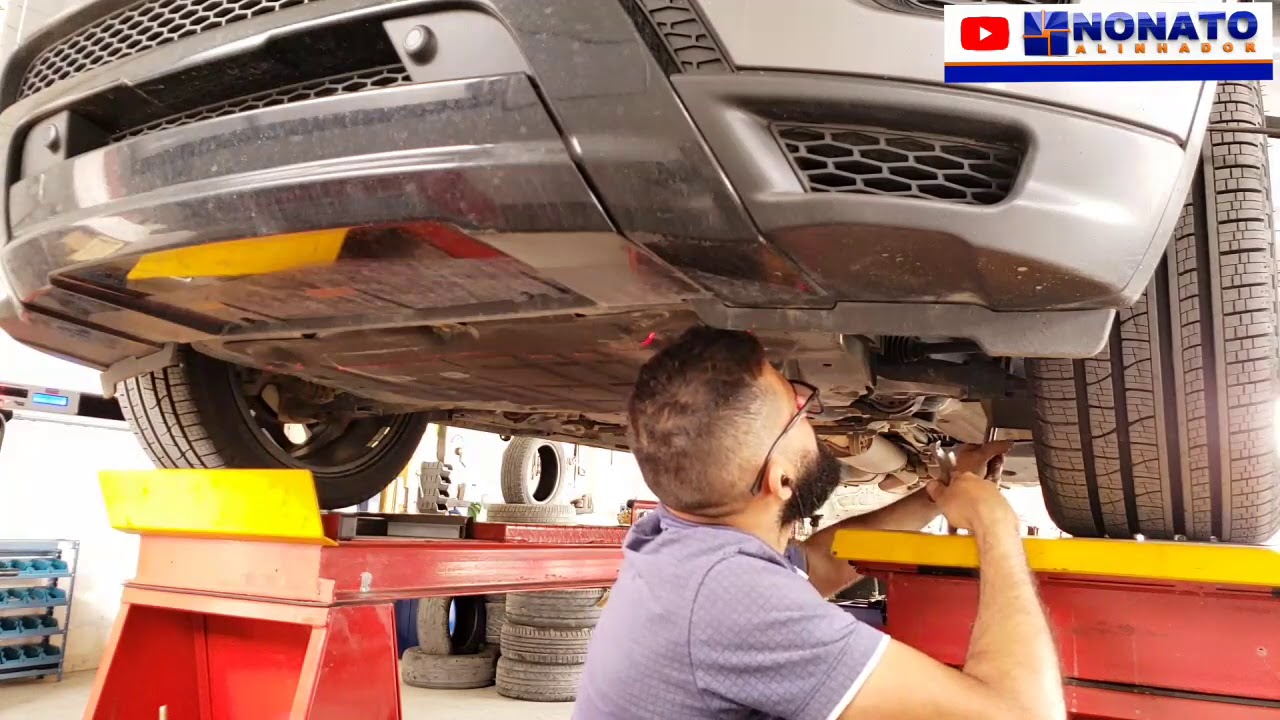 Alinhando Range Rover direção (Elétrica) traseira e dianteira e puxado no volante.