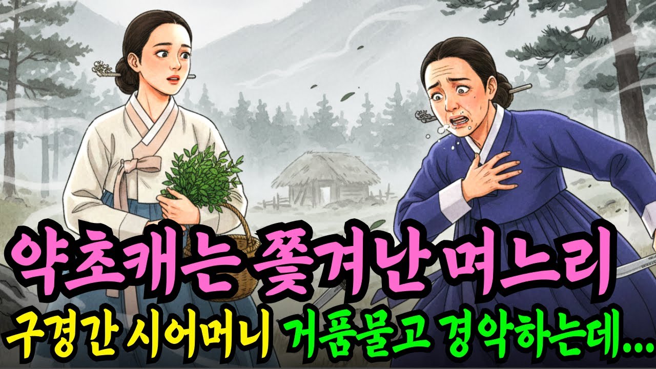산골에서 약초캐는 쫓겨난 며느리를 구경간 시어머니 며느리를 보고 잠시후 거품물고 경악하는데...시어머니를 살린 며느리...야담 옛날이야기 설화 전설 신화 민담