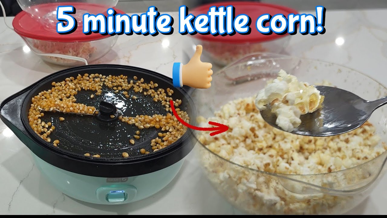 Easy Homemade Kettle Corn in 5 Minutes in a Dash or Stir Crazy Popcorn Maker
