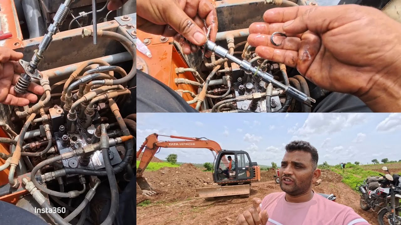Tata Hitachi Ex70 excavator Control valve track spool struck problem solved.#viral 