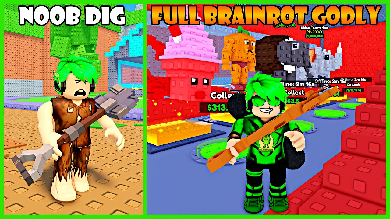 Aku Menggali Tanah Terdalam Untuk Mendapatkan Brainrot Super Mahal - Roblox Steal A Brainrot