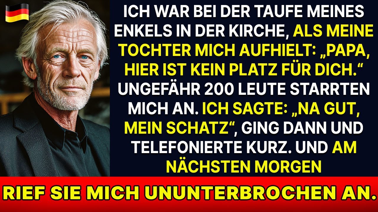 Meine Tochter schloss mich von der Taufe aus: „Kein Platz für dich, Papa.“ Zu Hause…