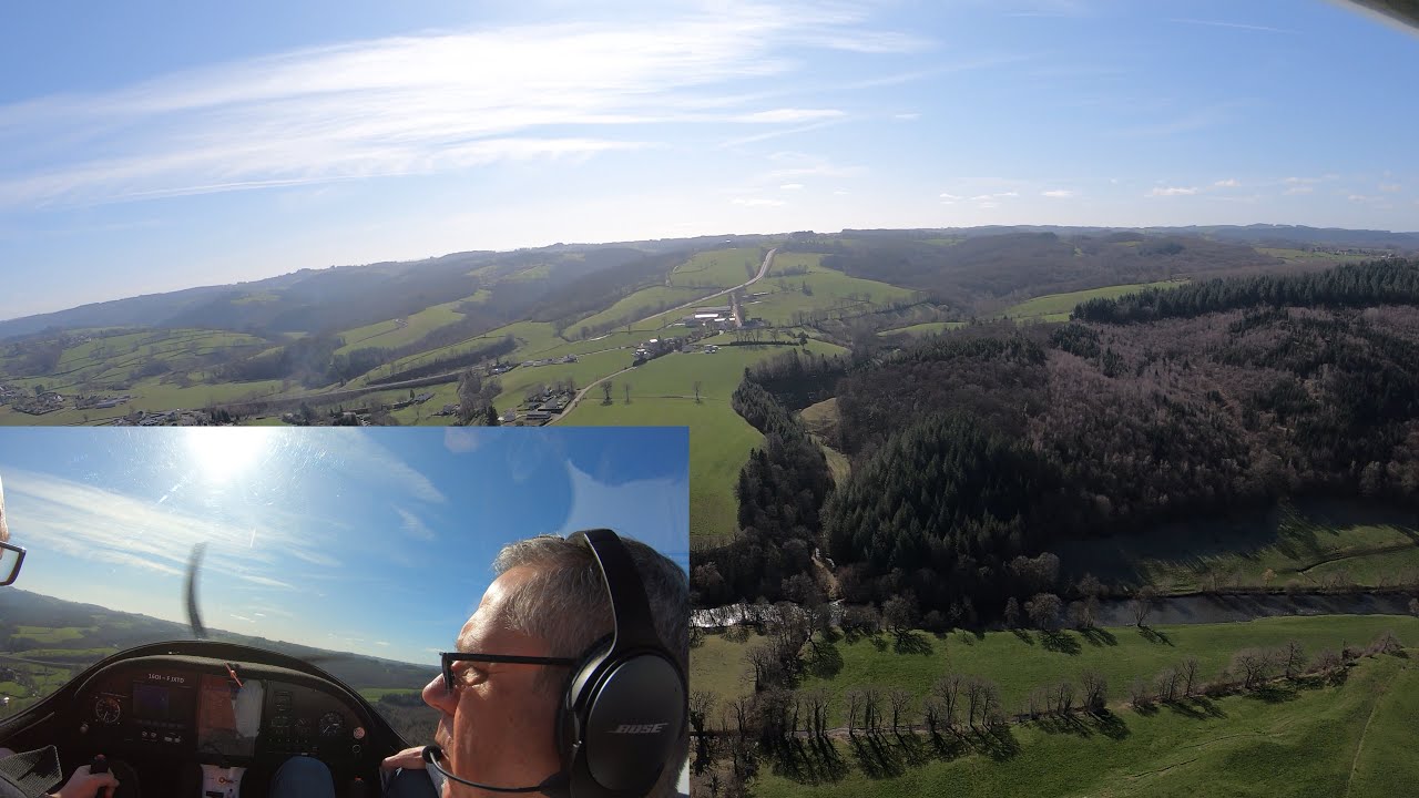Vue du ciel sud du Cantal avec Serge en 4K