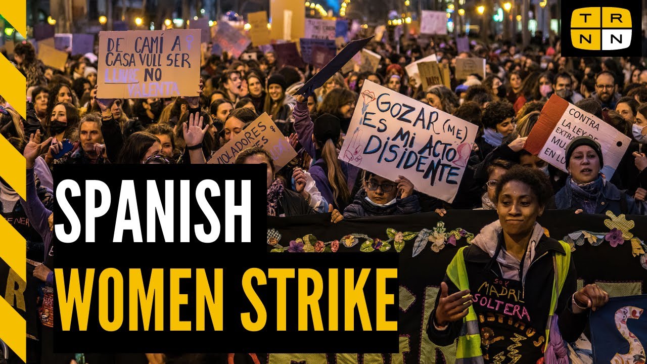 Women strike in Barcelona for fair pay, migrant justice, and more