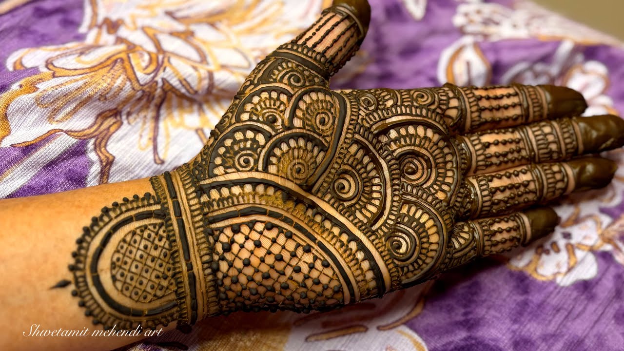 Front hand mehendi design 2026,Shwetamit mehendi design 