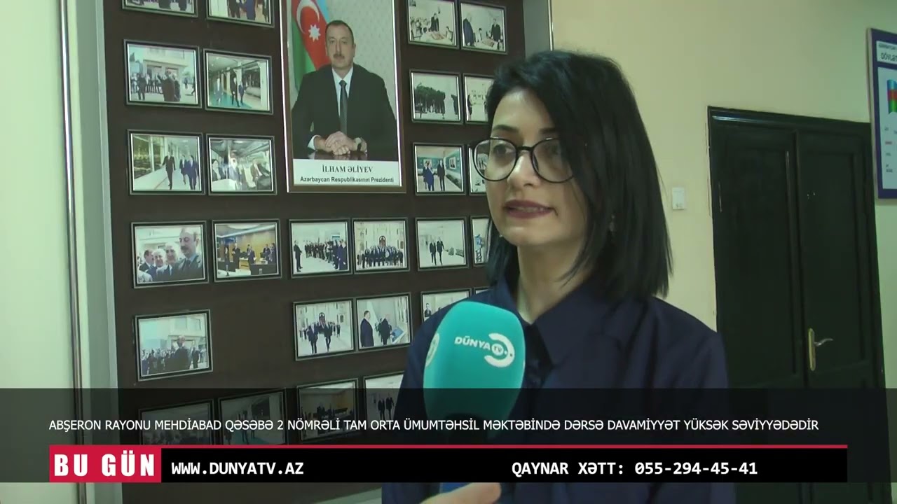 MEHDİABAD QƏSƏBƏ 2 NÖMRƏLİ TAM ORTA ÜMUMTƏHSİL MƏKTƏBİNDƏ DƏRSƏ DAVAMİYYƏT YÜKSƏK SƏVİYYƏDƏDİR