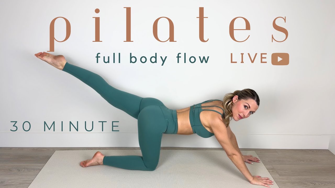 30-Minute Live Full-Body Pilates Workout | Day 1 of 3-Week Challenge (No Equipment)