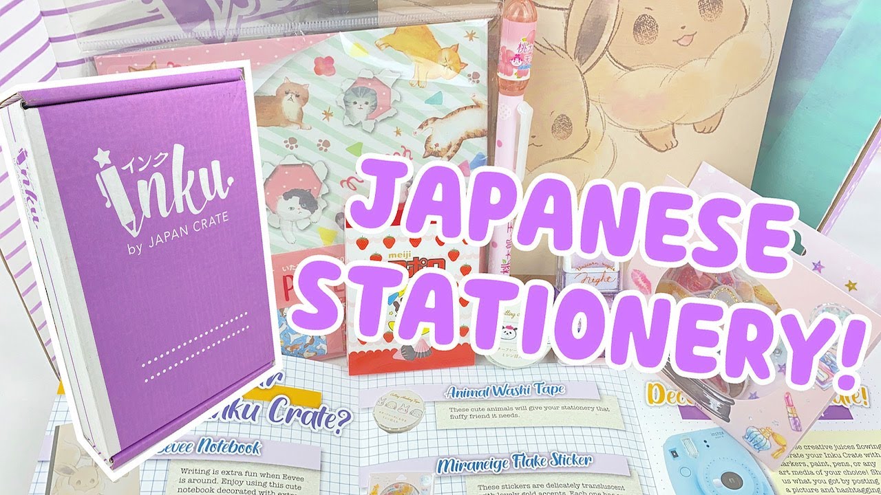 JAPANESE STATIONERY! KAWAII STICKERS, WASHI TAPE, UNIQUE PENS + MORE | Inku Crate Unboxing ♡
