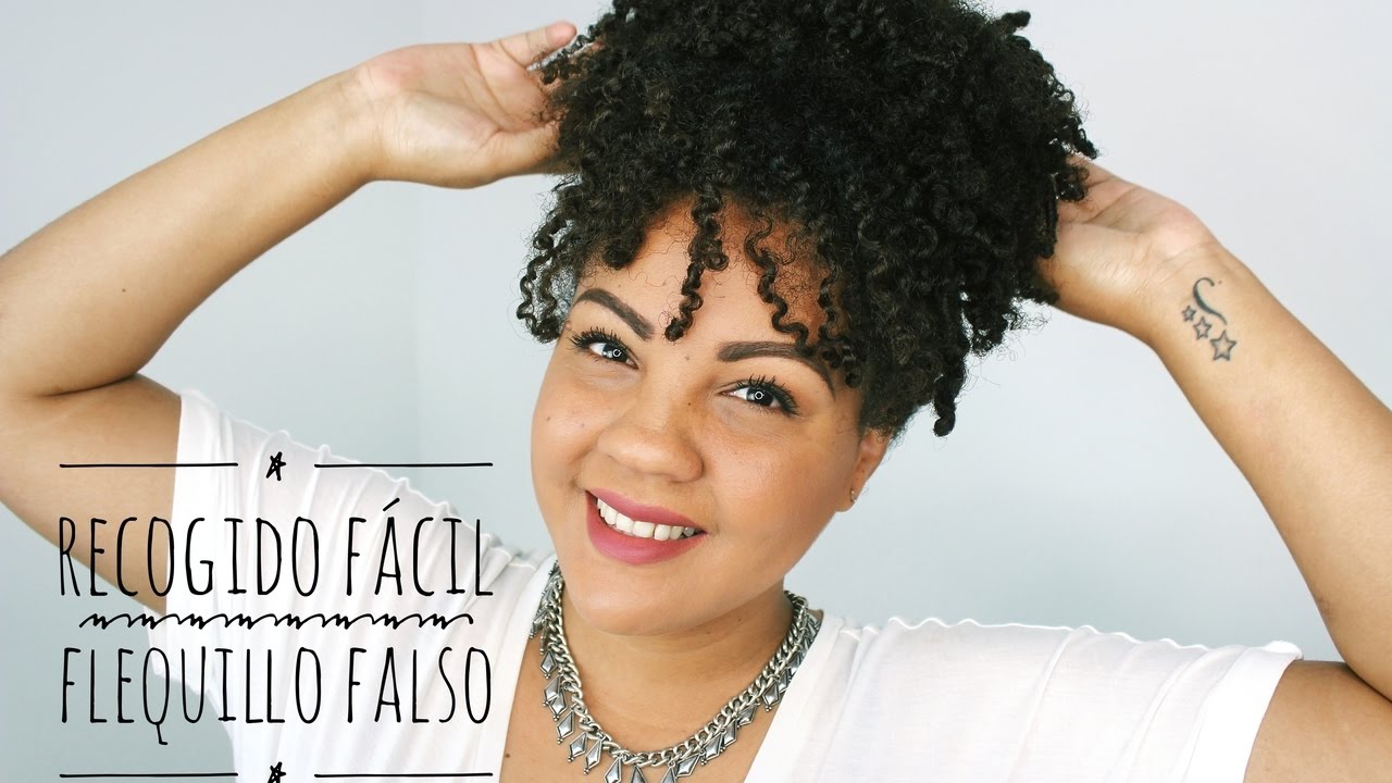 Peinado: Recogido con Flequillo Falso (Cabello Crespo)