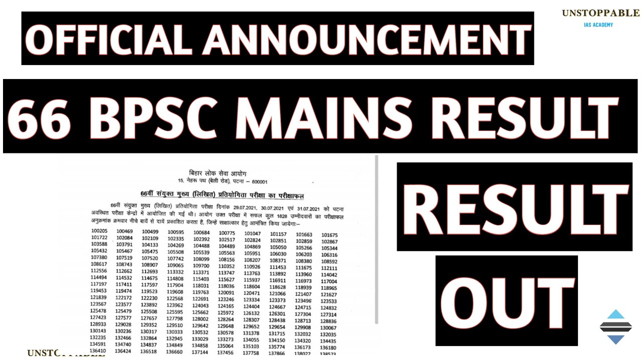 FINALLY RESULT OUT :- 66 BPSC MAINS RESULT OUT | 66th bpsc mains result 2021 | bpsc 66 mains result
