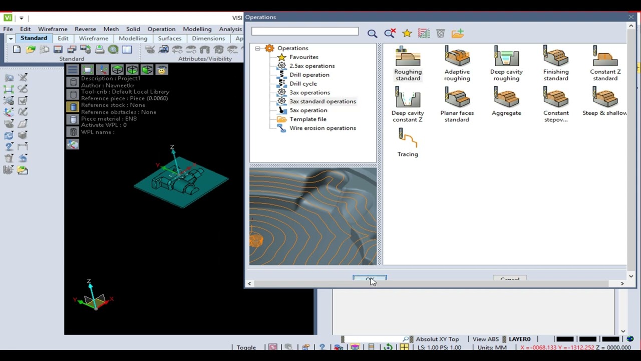 easy method for the making cnc roughing program in visi software