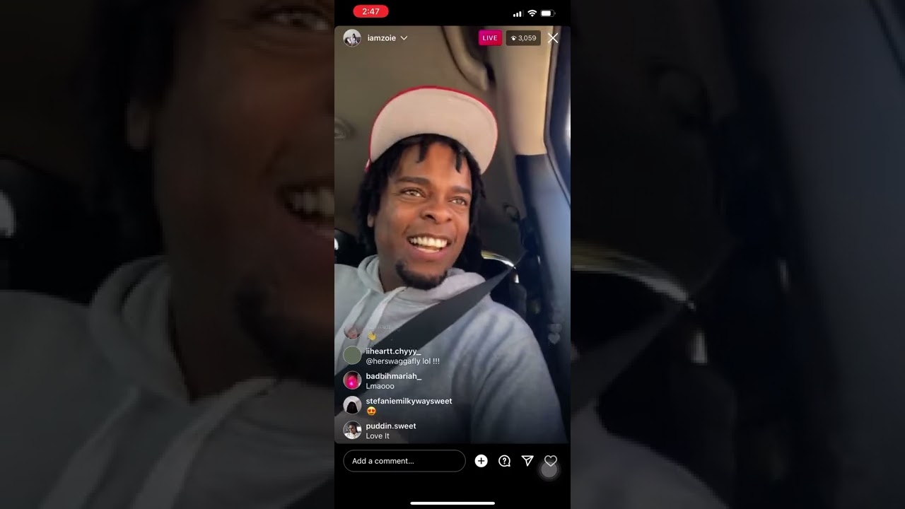 IAMZOIE LIVE 1/19/22 DRIVING WITH HIS COUSINS