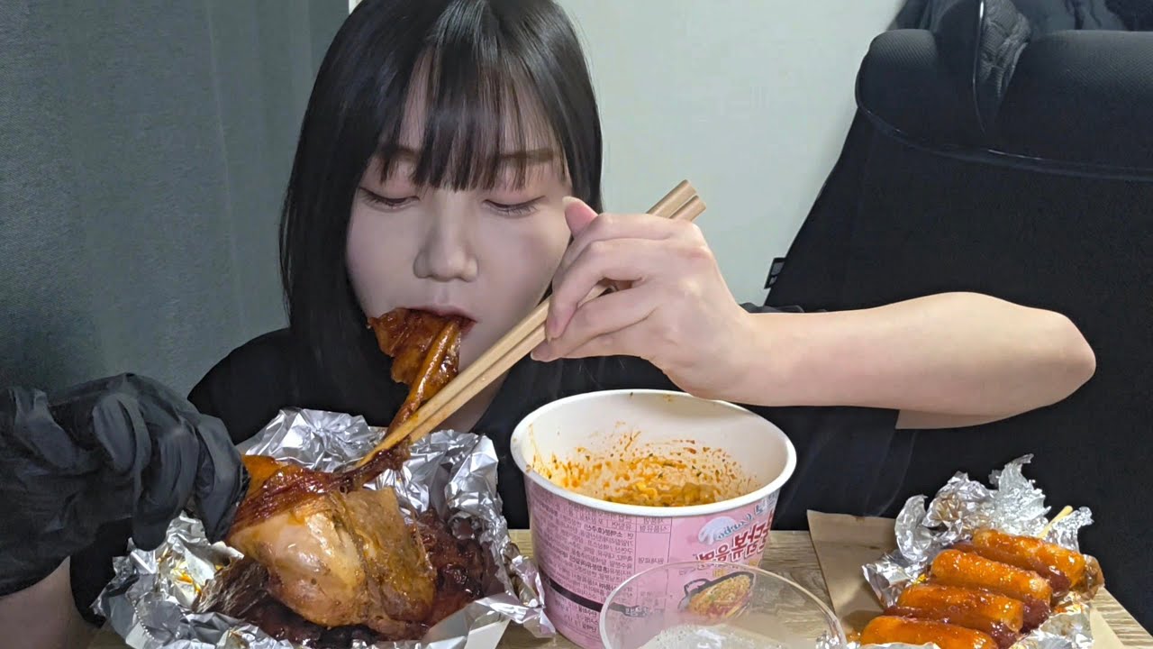 [ASMR] 매콤 꾸덕 🔥 자메이카통닭&까르보불닭 #asmr Jamaican Chicken & Creamy Carbo Buldak ASMR Mukbang
