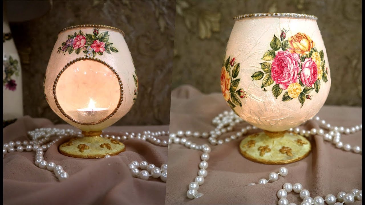 DIY | CANDLE  LIGHT WINE GLASS ,DIY home decor