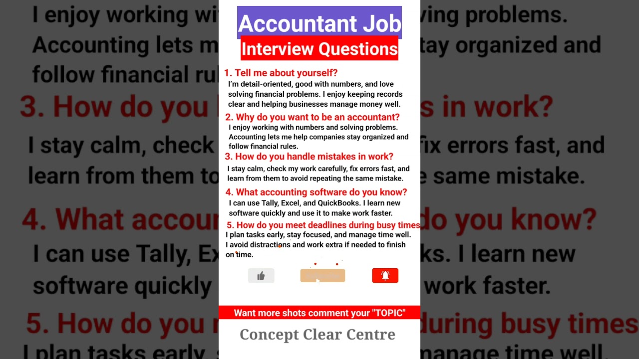 Accountant Job Interview Questions and Answers to get hired | Accountant Interview Questions