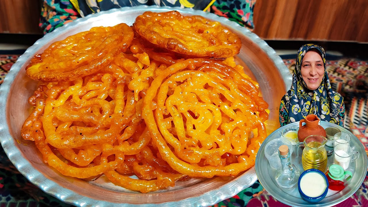 we cooking Zulbia Famous Iranian Sweet - (Zoolbia Recipe) - زولبیای خانگی