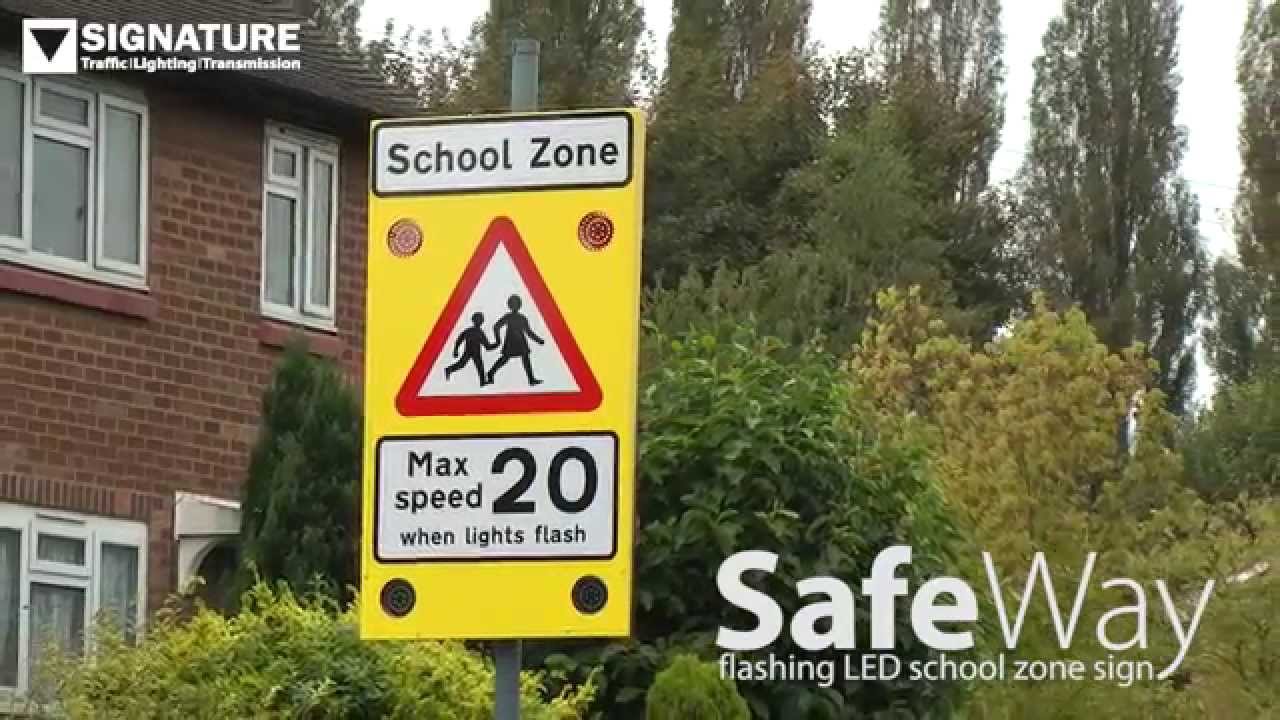 SafeWay flashing LED school zone sign