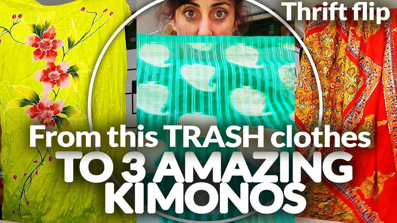 I Made AMAZING Kimonos from TRASH Vintage Fabrics