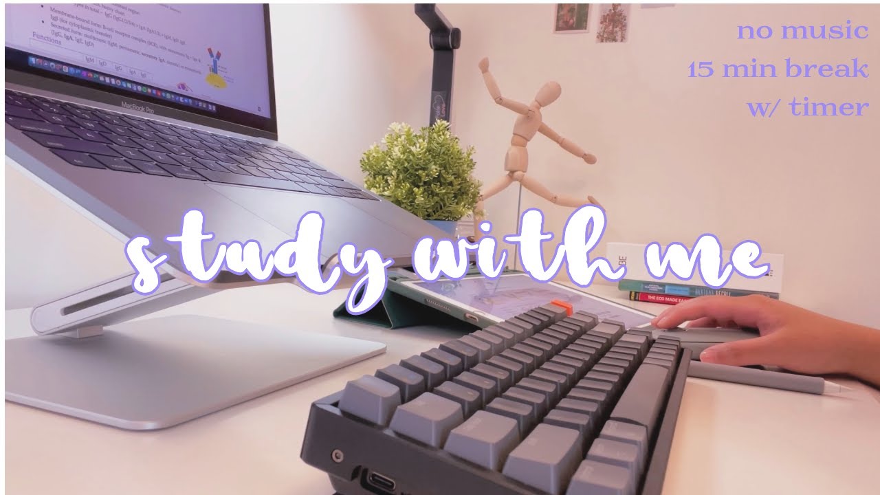 2 HOUR real time study with me | no music, mechanical keyboard & ipad writing asmr