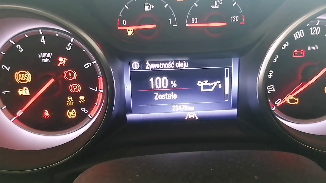 Kasowanie serwisu olejowego Opel Astra K 2015, Reset serwisu po wymianie oleju, Bez komputera!