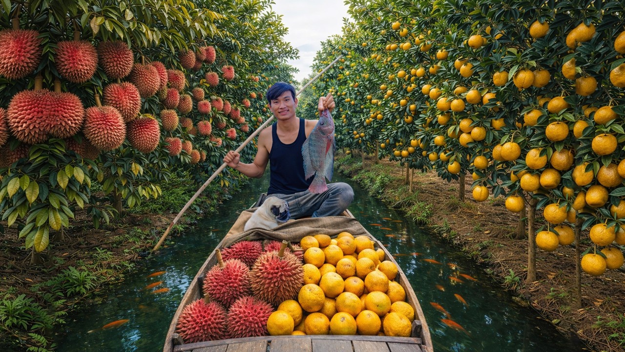 Harvest  Oranges, Durian – Sell At The Market, Cook – Life After Leaving The City Of Chairman Trieu