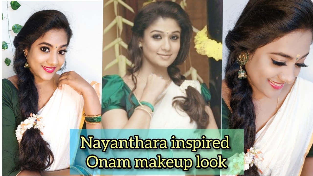 Nayanthara inspired Onam makeup look using affordable products  /Onam makeup look under 100 rs