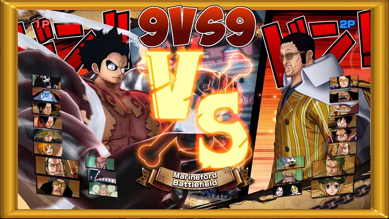 One Piece Burning Blood | 2 Players Gameplay - 9 VS 9 | ALL RANDOM #141